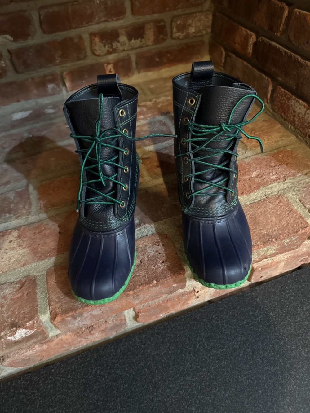 L.L.Bean Limited Edition Navy/Kelly Green Bean Boots 8M